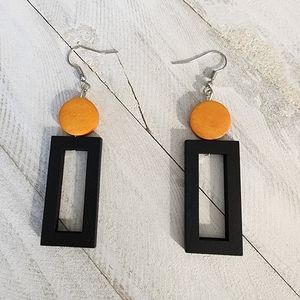 Trendy Wooden Earrings, Long Earrings
